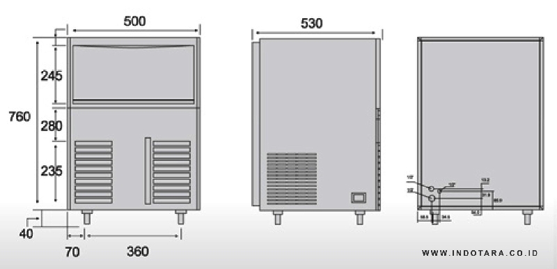 Tomori Ice Maker EC 85 Dimension